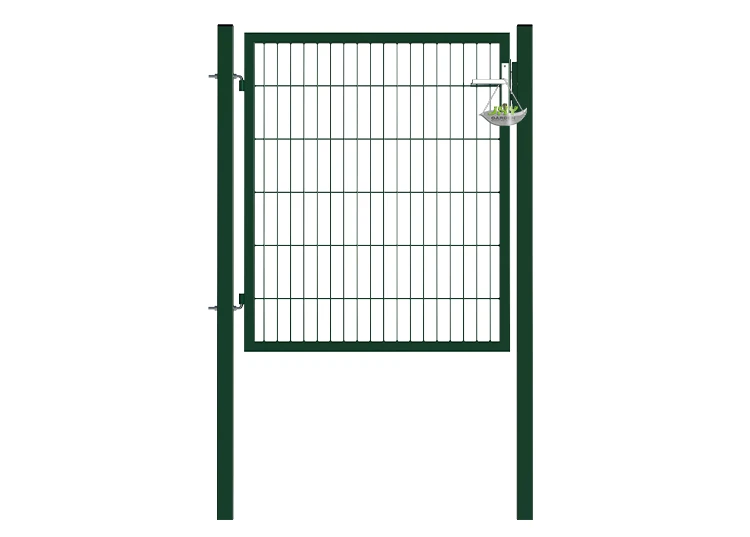 2D MESH FENCING GARDEN GATES WIDTH 100CM & HEIGHT 120CM GREEN & GREY SQUARE POST & FRAME