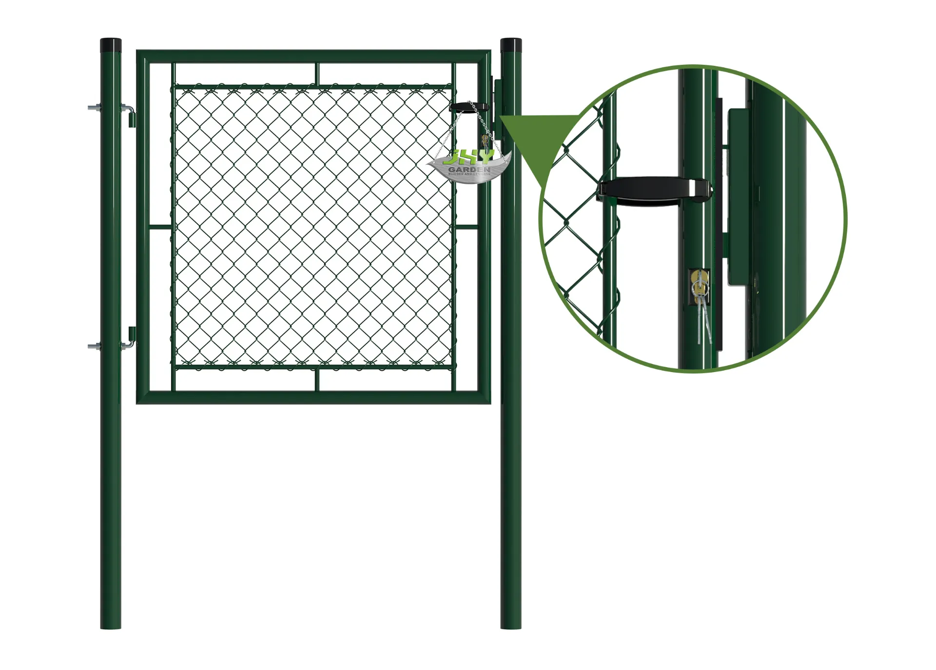 Chain Link Fence Garden Gate 1000×1000mm  lock opening.webp1
