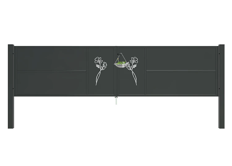 CNC IRON GATE OASIS WIDTH 400CM & HEIGHT 100CM BLACK  SQUARE POST & FRAME