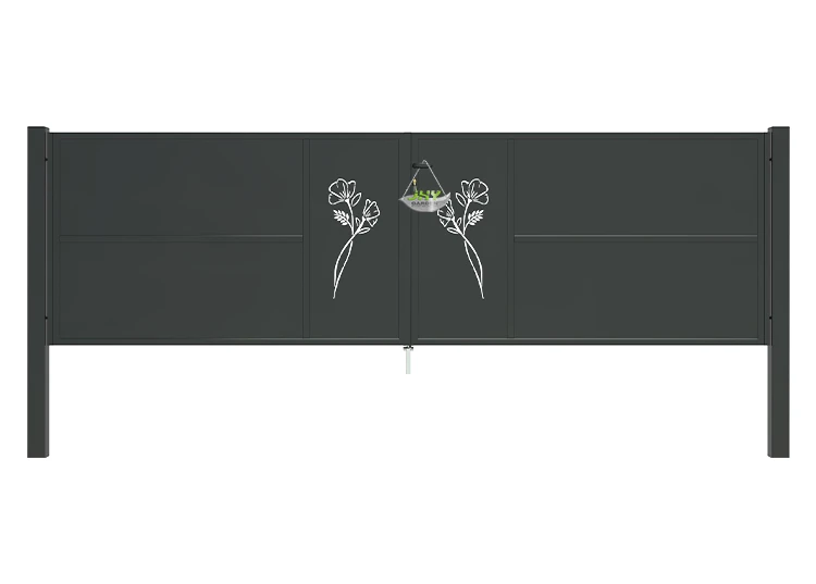 CNC IRON GATE OASIS WIDTH 400CM & HEIGHT 120CM BLACK SQUARE POST & FRAME