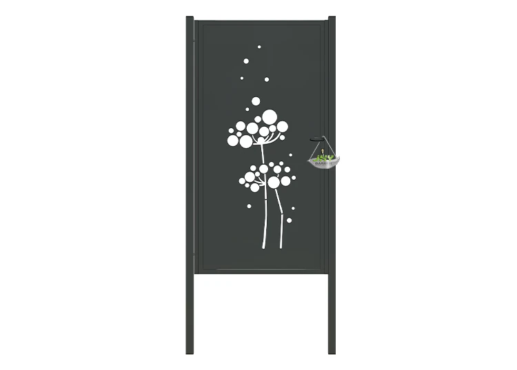 CNC IRON GATES DECENY WIDTH 100CM & HEIGHT 200CM BLACK SQUARE POST & FRAME