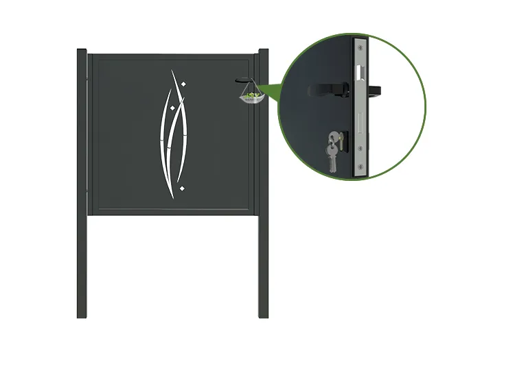 CNC Metal Gates Serenade 1000×1000mm lock inside.webp1