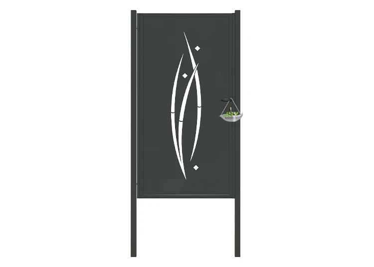 CNC METAL GATES SERENADE WIDTH 100CM & HEIGHT 200CM BLACK SQUARE POST & FRAME