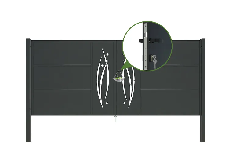 CNC Metal Gates Serenade 4000×1800mm lock insde.webp1