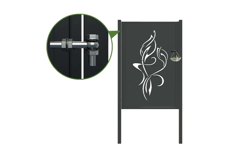 CNC Outdoor Iron Gate Tranquility 1000×1600mm lock inside.webp3