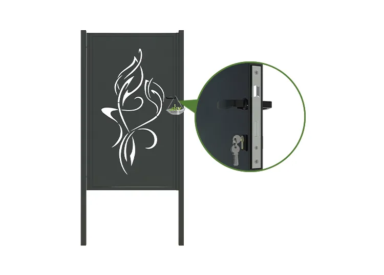 CNC Outdoor Iron Gate Tranquility 1000×1800mm hinge.webp3