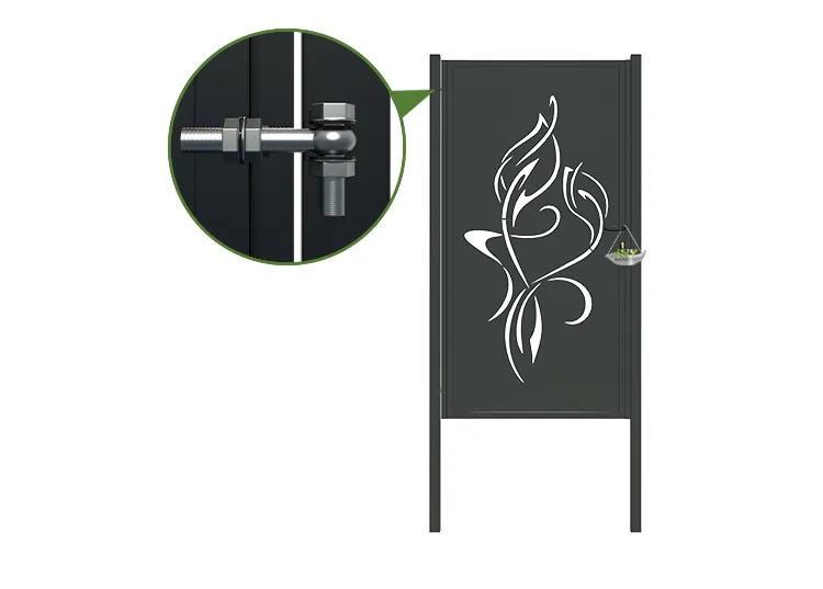 CNC Outdoor Iron Gate Tranquility 1000×2000mm hinge.webp1