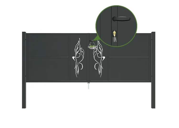 CNC Outdoor Iron Gate Tranquility 3000×1200mm hinge.webp2