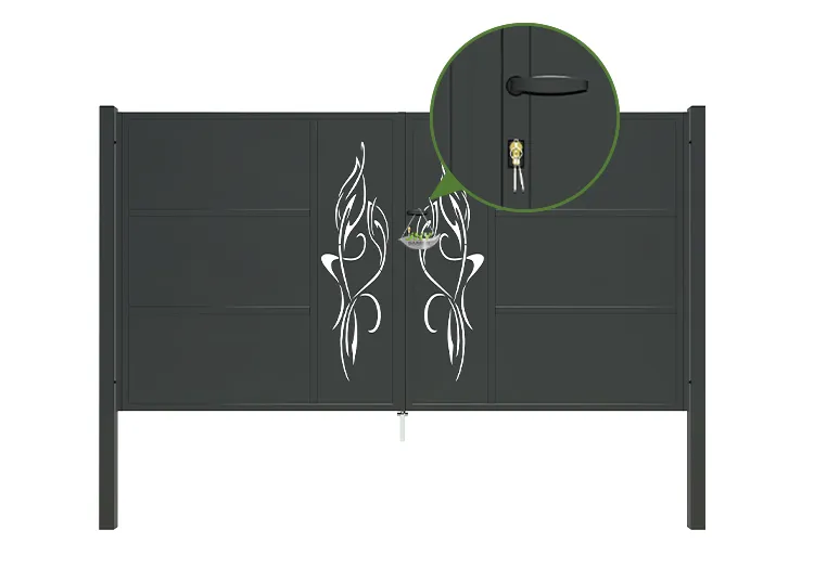 CNC Outdoor Iron Gate Tranquility 3000×1600mm hinge.webp3