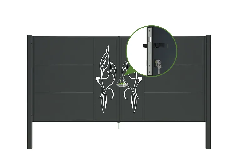 CNC Outdoor Iron Gate Tranquility 4000×2000mm hinge.webp3