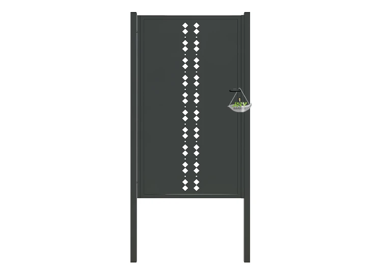 CNC STEEL GATE ESSENCE WIDTH 100CM & HEIGHT 180CM BLACK SQUARE POST & FRAME