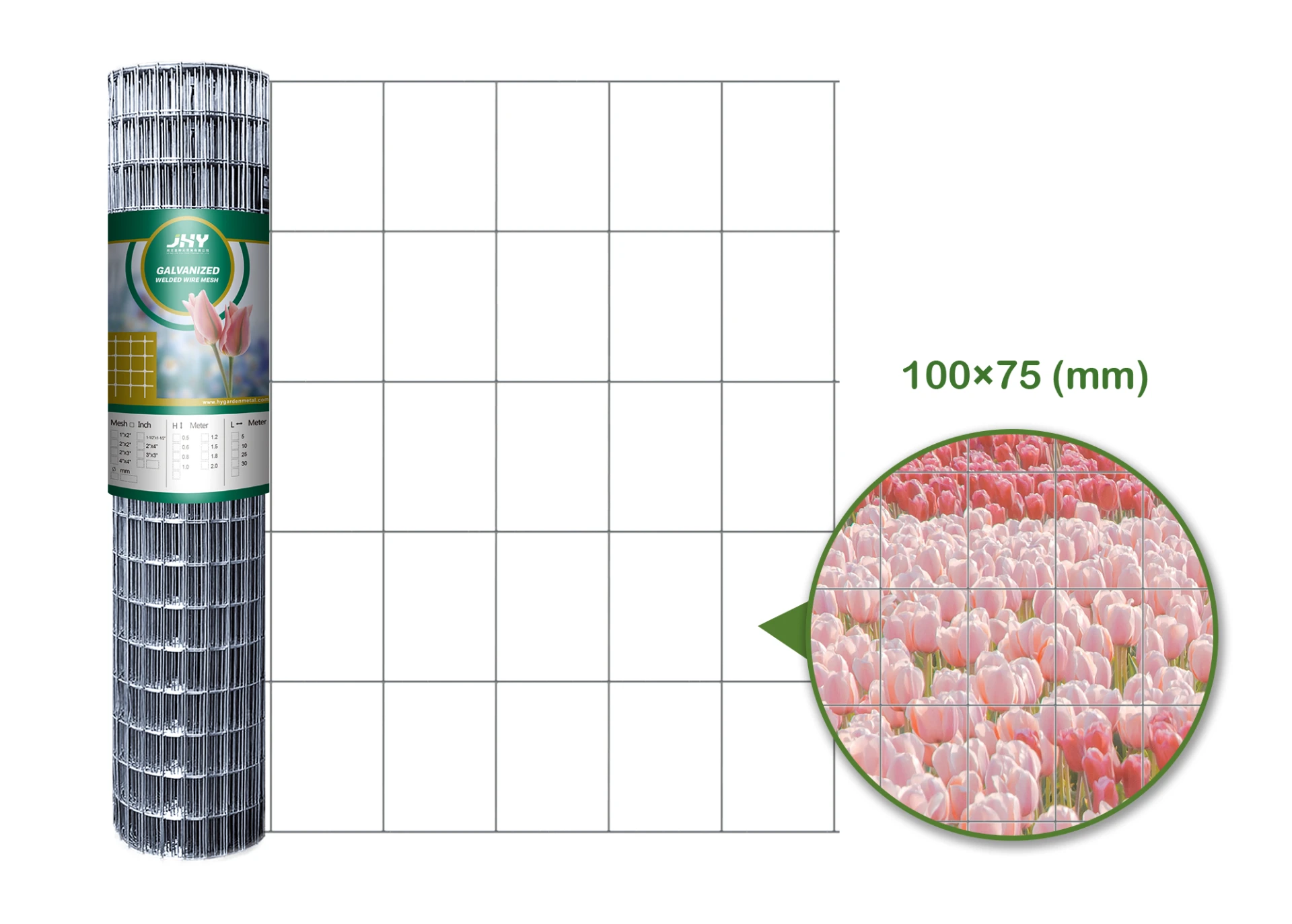 GALVANIZED WELDED WIRE MESH 100×75MM