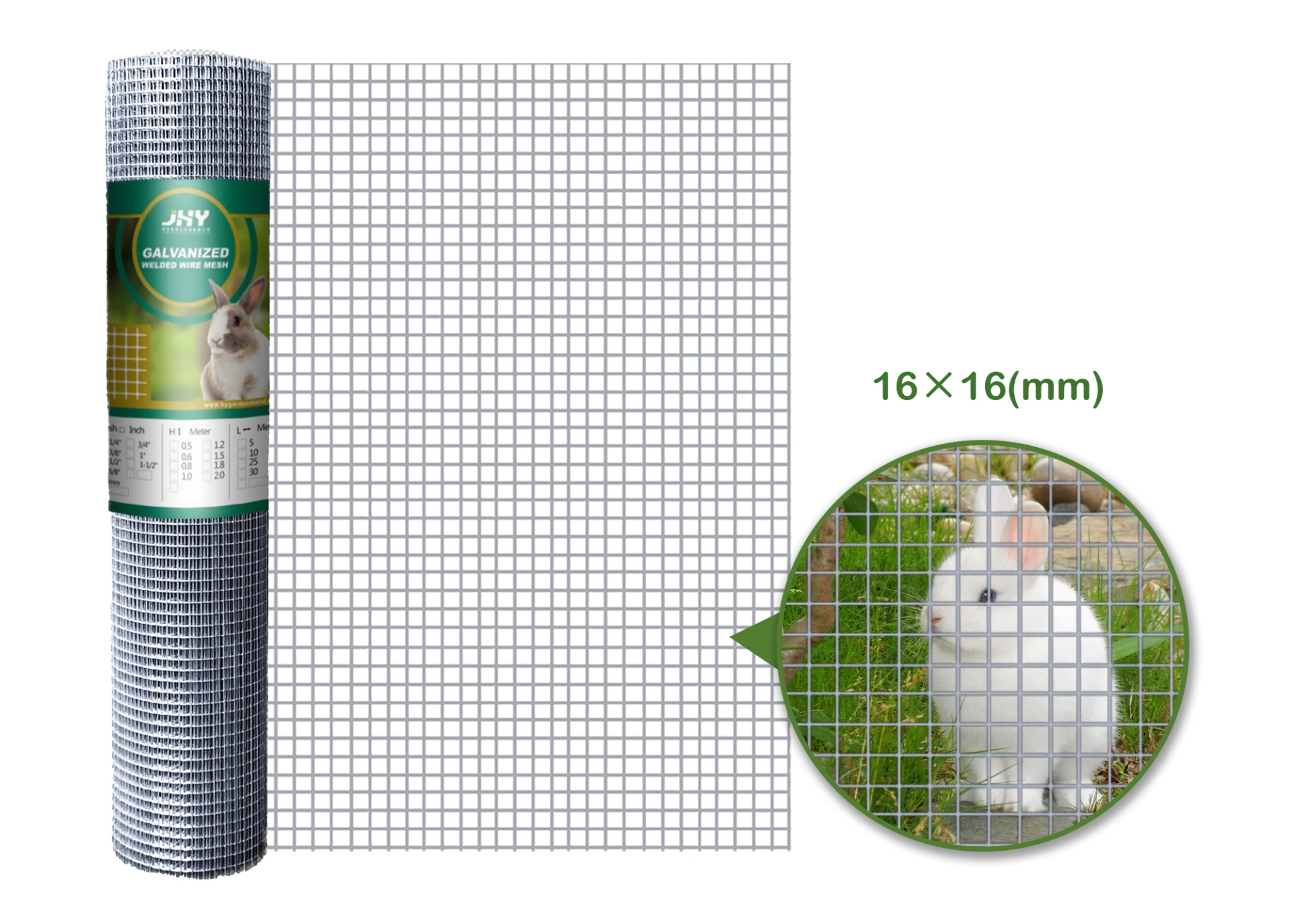 GALVANIZED WELDED WIRE MESH 16×16MM