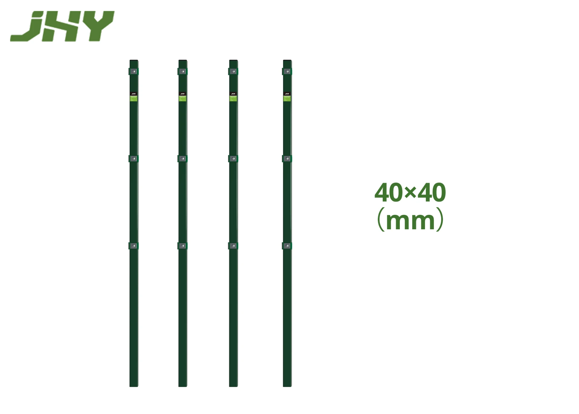 Green Square Metal Fence Post.webp