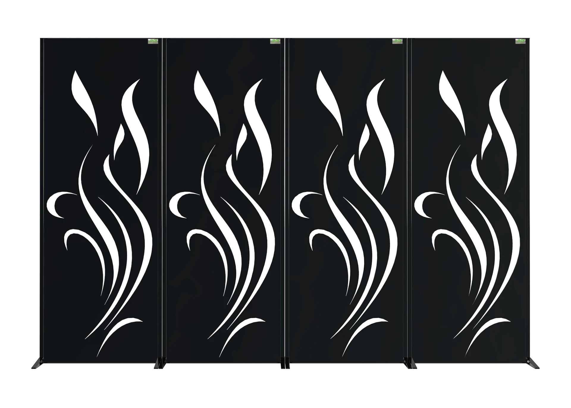 STEEL DECORATIVE GARDEN SCREEN VANILLA WIDTH 60CM & HEIGHT 160CM BLACK